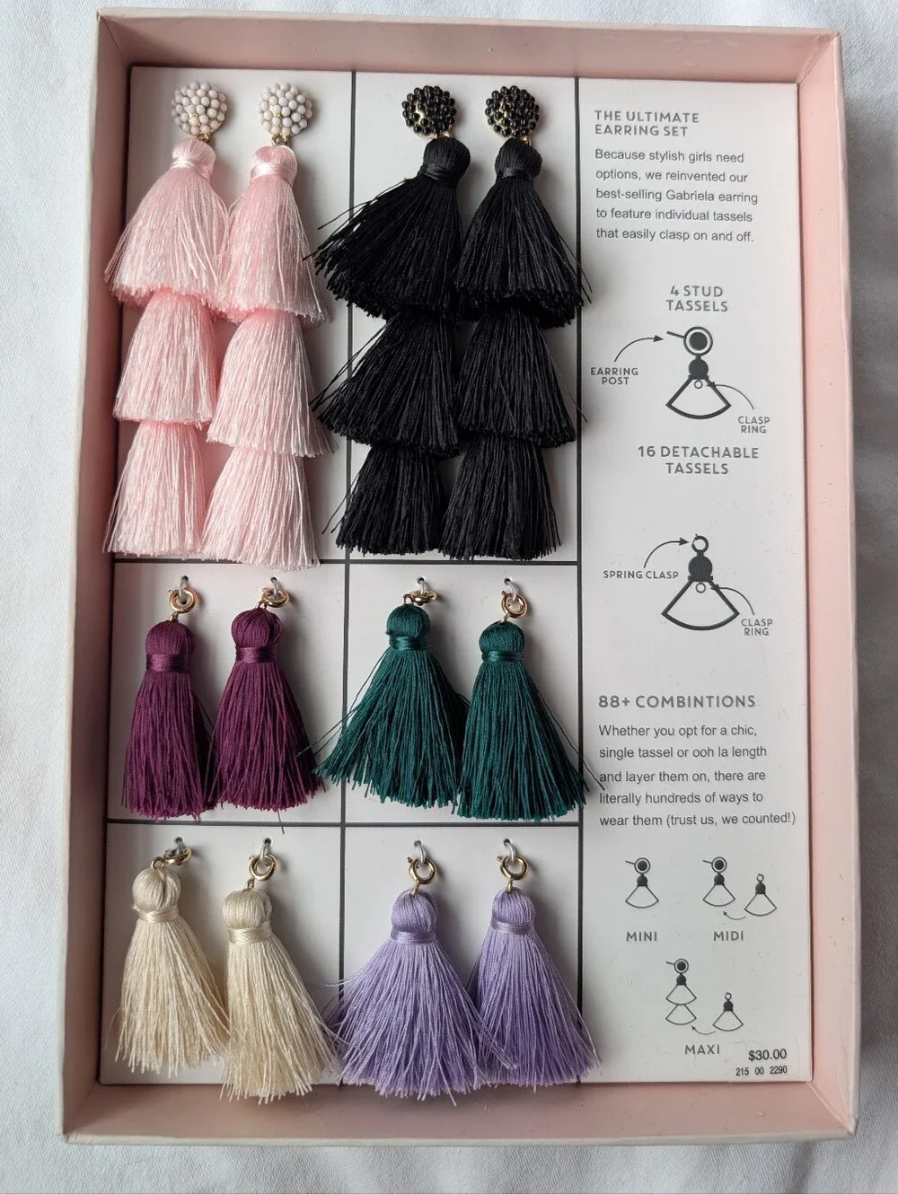 Baublebar For SugarFix Tassel Earrings Set – Mixed Colors 88+ Combinations